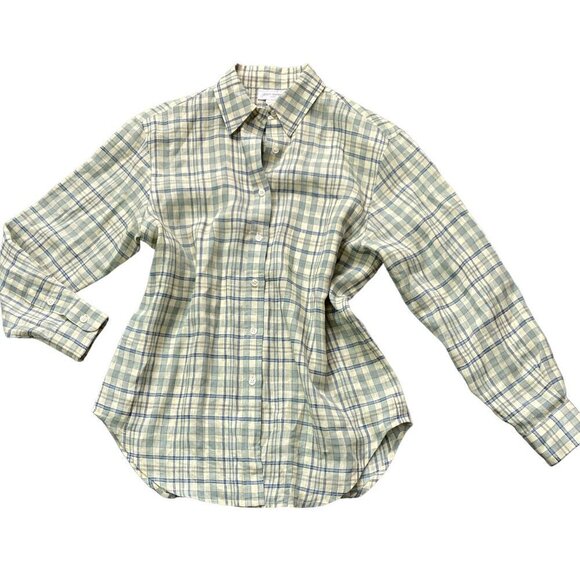 Jones New York Sport Plaid Linen Button Front Shirt Sz S #178D - Picture 5 of 7